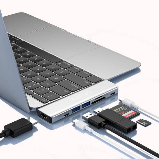 Bestor 7 in 2 USB C Thunderbolt 3.0 Hub for 13 15 and 16 MacBook Pro 2016-2020 & New MacBook Air 2018-2020, New M1 MacBook , Thunderbolt 3 Type C Hub 40Gbps, 4K HDMI, 100W PD, TB3 5K@60Hz, 2 USB 3.0, SD/Micro Card Readers- Space Grey 7 in 2 USB C Thunderbolt 3.0 Hub for 13 15 and 16 MacBook Pro 2016-2020 & New MacBook Air 2018-2020, New M1 MacBook , Thunderbolt 3 Type C Hub 40Gbps, 4K HDMI, 100W PD, TB3 5K@60Hz, 2 USB 3.0, SD/Micro Card Readers- Space Grey USB Hub