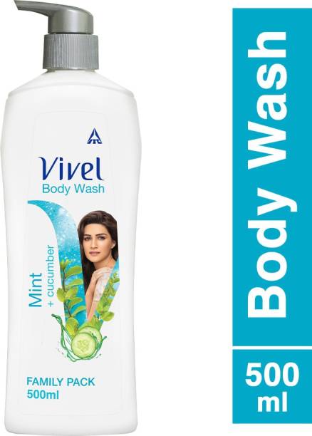 Vivel Body Wash, Mint & Cucumber Shower Creme, Pump, For women and men