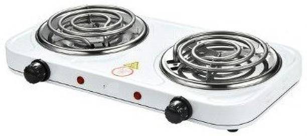 Sid23Mart White Heavy Duty 1000 Watt +1000 Watts Electric G-Coil Cooking Heater (2 Burner) Electric Cooking Heater
