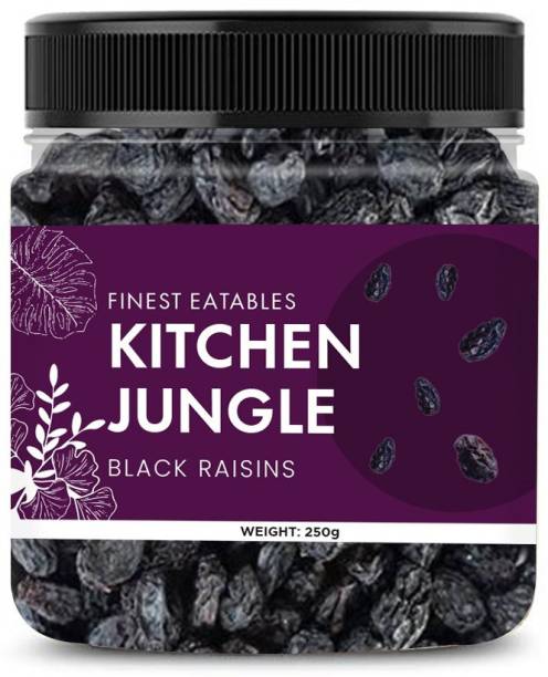 Kitchen Jungle Black Raisins (Seedless) | Kali Kismish | Kali Dakh (Big Size) Raisins