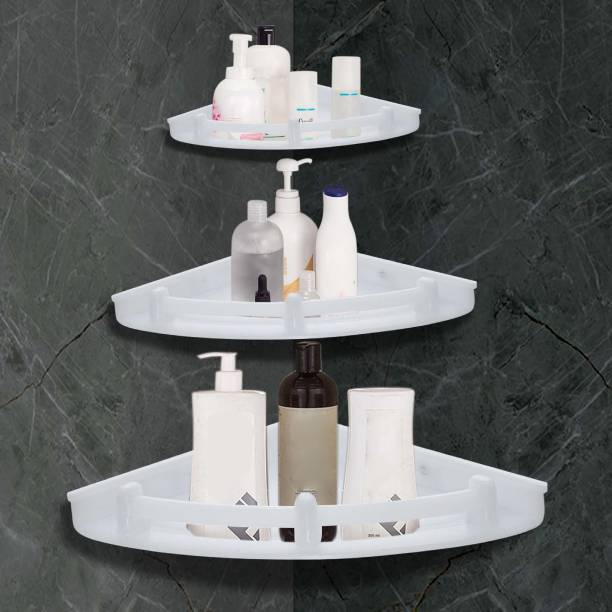 Flipkart SmartBuy Stylish Mount Bathroom Corner Set Acrylic Wall Shelf