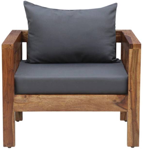 Shree Jeen Mata Enterprises Solid Wood Sheesham Wood One Seater Sofa For Living, Waiting Room/ Office Fabric 1 Seater  Sofa