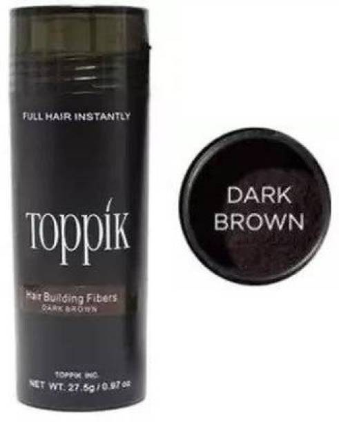 Stylazo tippik Hair Building Fibers 27.5 g with 10g pouchHair Loss concealer, Dark brown color 875258 soft Hair Volumizer powder