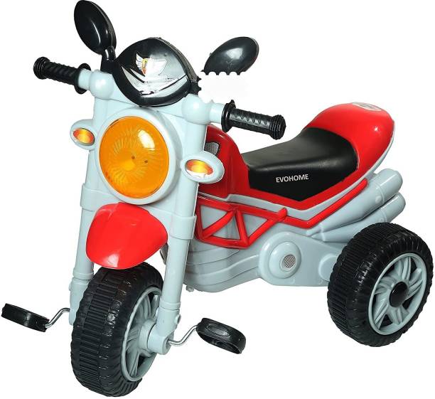 evohome Mini Bullet Tricycle for Kids,Smart Plug n Play Kids Ride on with Storage Space Parent Push Handle Cushion seat and Sipper for 12 Months to 60 Months Boys/Girls/Children Cycle TRICYCLE BULLET RED Tricycle