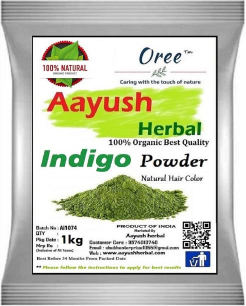Aayush herbal Indigo Powder for Hair - 100% Natural Hair color 1kg