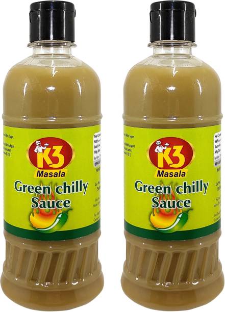 K3 Masala Green Chilli Sauce (500ml) (Pack of 2) Sauce