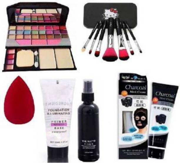 swenky Professional Makeup Kit TYA 6155, Makeup Blender, Charcoal, Makeup Tube Primer, Makeup Fixer And Makeup Brush Set Of 7 (6 Items in the set) (6 Items in the set)