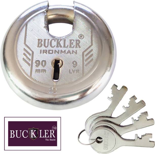 BUCKLER Iron-Steel 90MM, 9 Levers with 4 Keys Shutter, Go-Down,Main Gate,Main Door Lock-1 Lock