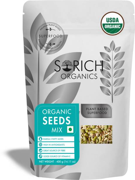 Sorich Organics 6 in 1 Seed Mix-400GM-Pumpkin |Sunflower|Flax |Chia|Mixed Seeds|Edible Seeds.
