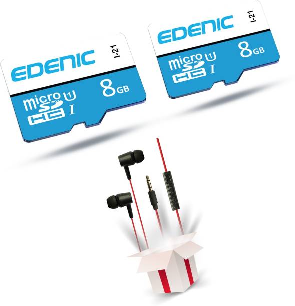 EDENIC 8GB Memory Card Pack of 2 8 GB MicroSDHC Class 10 42 MB/s  Memory Card