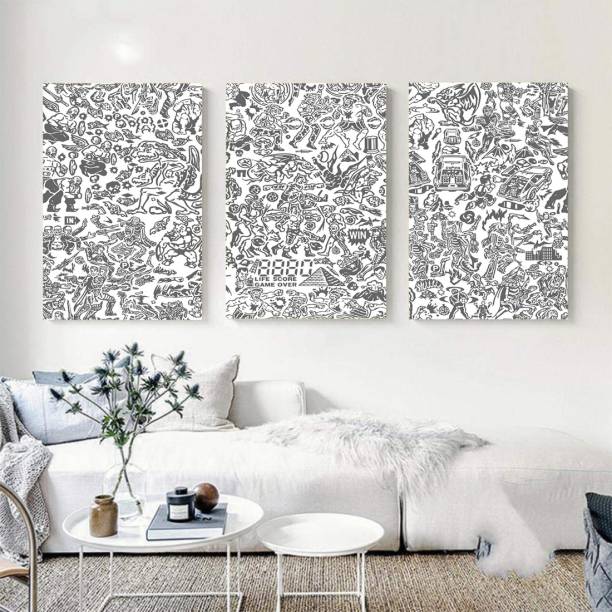 Framed Canvas Abstract Art Wall Print Poster 46x27 Inch - NW-376 Canvas Art