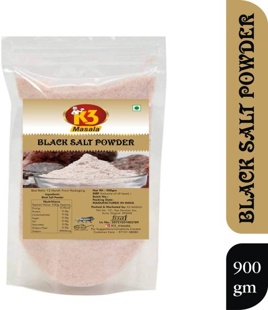 K3 Masala Premium Qulaity Black Salt Powder (kala Namak) 900gm (Pack of 1) Black Salt