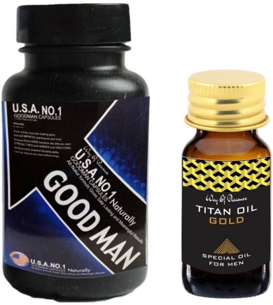 Way Of Pleasure Good Man USA No.1 60 Capsules With Titan Gold Ayurvedic Oil 15ml For Men's