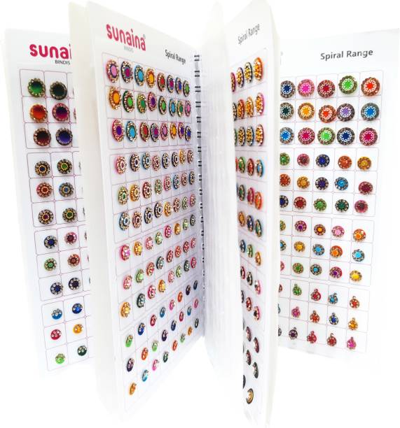 SUNAINA Spiral Designer Assorted Multicolour/Red/Maroon KUMKUM Bindi Book For Women Women Multicolor Bindis
