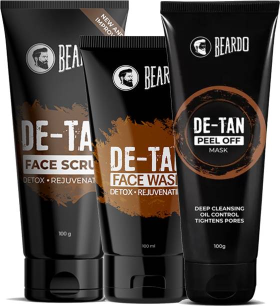 BEARDO (De-Tan Face Wash,De-Tan Face Scrub & De-Tan Peel off Mask)
