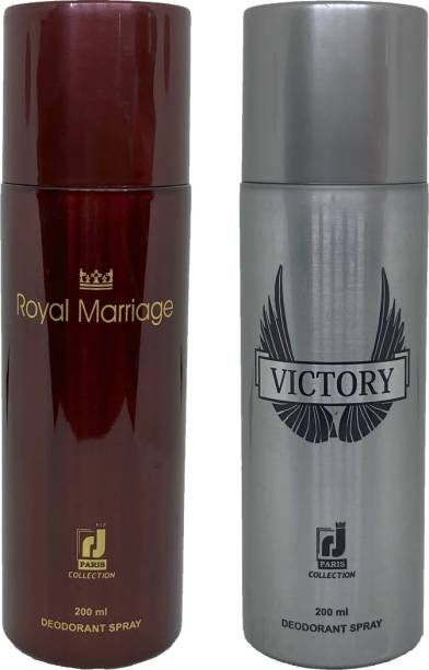 R J PARIS ROYAL MARRIAGE + VICTORY COMBO PACK Deodorant Spray  -  For Men & Women