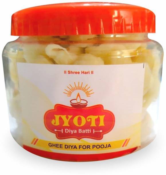 Jyoti Ghee diya batti for pooja ( pack of 60pcs) Cotton (Pack of 60) Table Diya