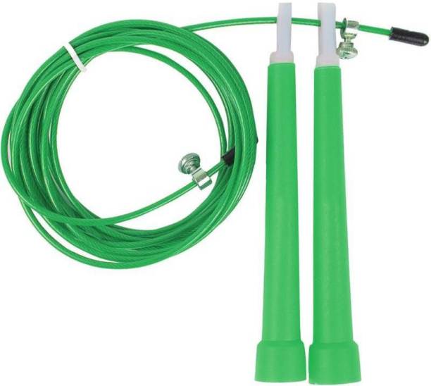 Red Venus Green and White Metal Wire (Adjustable) Skipping Rope For Home and Gym Workout Speed Skipping Rope