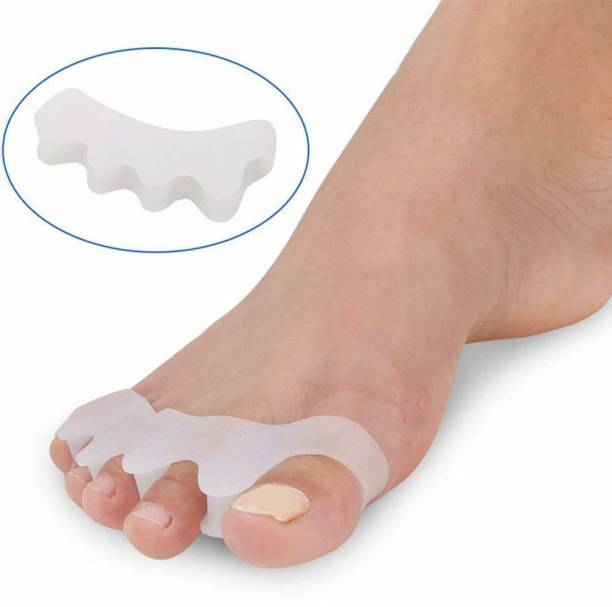 SKUDGEAR Silicone Gel Toe Separators, Toe Spacers Bunion, Hammer Toe Corrector Pain Relief Toe Straightener Achilles Stretcher (White)