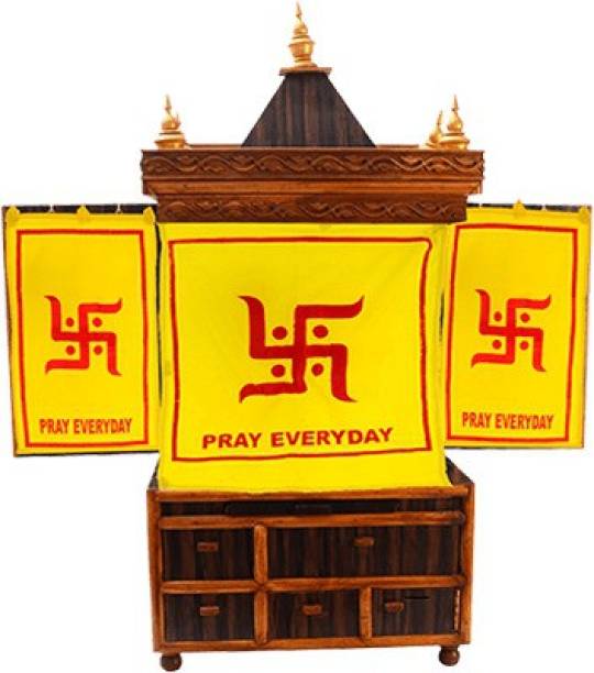 Pray Everyday Temple Curtain (Set of 3) Cotton Yantra