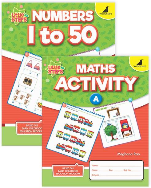 Woodsnipe Maths and Number Practice Books for Kids Age 4 to 5 Years | Learn Numbers 1 to 50, Activities on Shapes, Number Tracing ,Comparison, Addition, Subtraction & More| Set of 2 for Homeschooling
