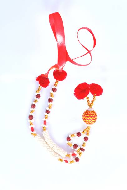 F Indian GarlandCream Colour Haar Mala for Idol of 3 to 6 Inches Frame Cream Bead Haar Small 