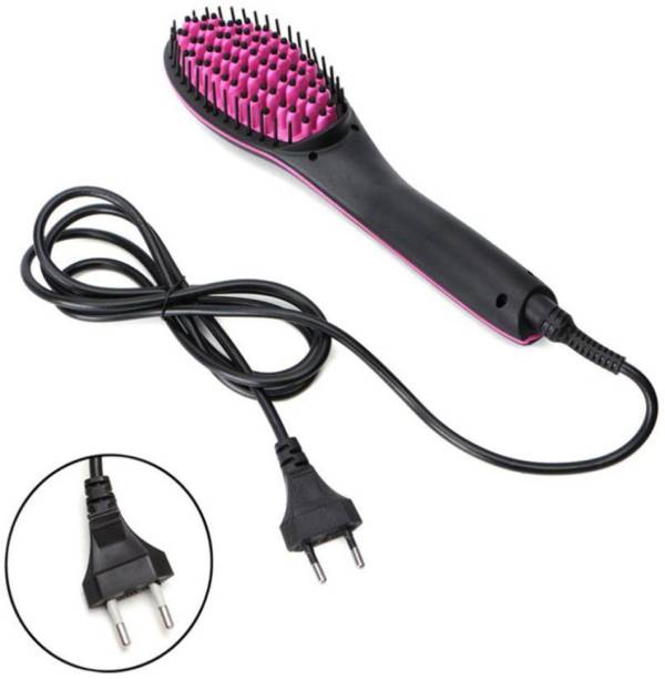 Ppk New Fast Hair Straightener Brush Comb with Temperature LCD Display Hair Straightening Machine Screen Flat Iron Styling