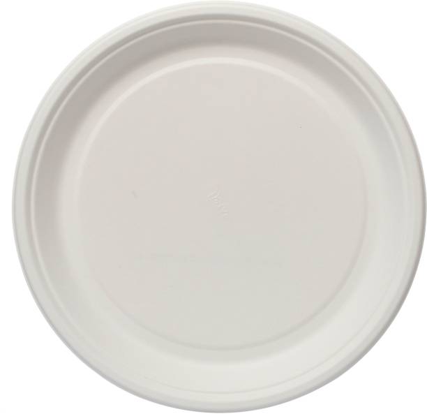 Rajshree 100% Natural, Biodegradable, Compostable, Ecofriendly, Safe & Hygienic Disposable 11 inch Round Plate (Pack of 50 Plates) Dinner Plate