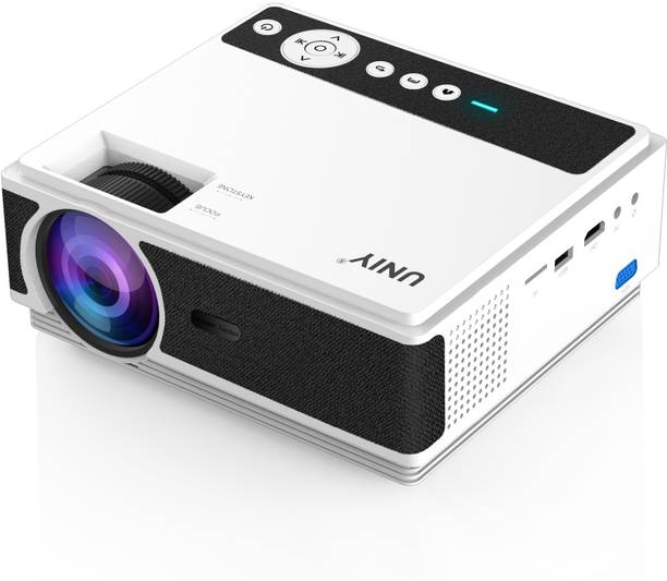 UNIY (UY50A) Android 6.0 (1GB ram) 720p (1080p Support) 3000 Lumens (360 ANSI ) with 180 inch Large Display connect with VGA /AV / HDMI /SD /USB (3000 lm / 2 Speaker / Wireless / Remote Controller) Portable Projector