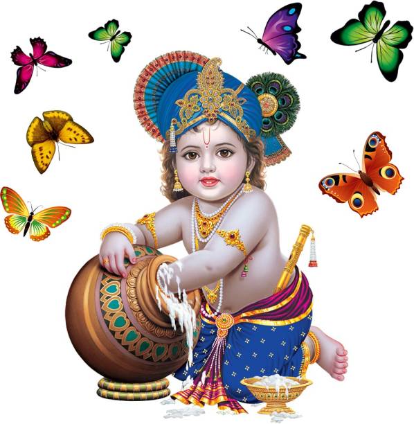 my celebrat Little Krishna Large Self Adhesive Sticker