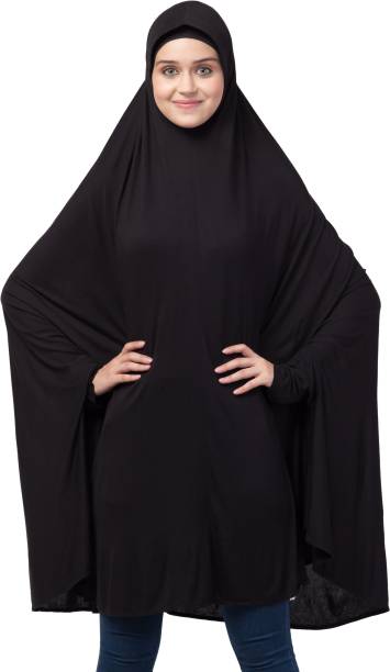 Nazneen NHFH598HF Prayer khimar Hijab Black Viscose Abaya With Hijab