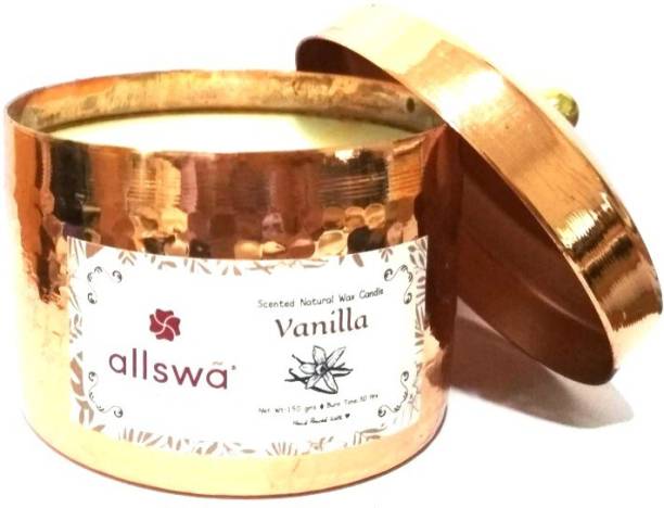 allswa ESSENTIAL ELEMENTS Vanilla Scented Candle in Beaten Copper Jars (Large) Candle