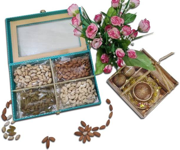 Sonature Almonds, Raisins, Pistachios And Cashews | 150 Gram Each | Only Dry Fruits With Gift Packaging, Festival Deepavali Gift Hamper I Corporate Gifts For Family, Friends, Office Clients Occasion, Celebration, New year, Function, Gift I Bhai Dooj Gift Set For Brother Sister, Treats Gifting Box Almonds, Raisins, Cashews, Pistachios