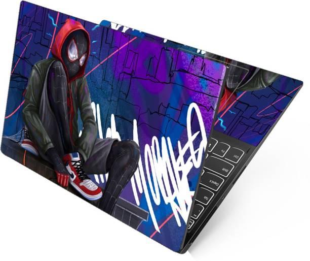 Anweshas Premium Vinyl HD Printed Easy to Install Full Panel Laptop Skin/Sticker/Decal for all Size Laptops upto 15.6 inch No Residue, Bubble Free - Spider Hoodie Shoe Lace Self Adhesive Vinyl Laptop Decal 15.6