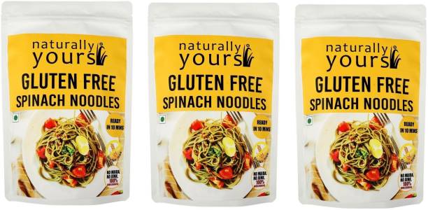 naturally yours Gluten Free Spinach Noodles 100g (Pack of 3) Rice Noodles Vegetarian