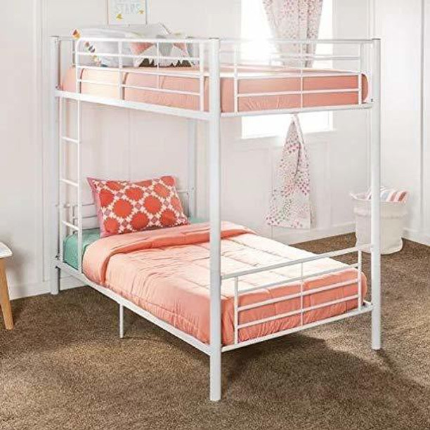 white double loft bed