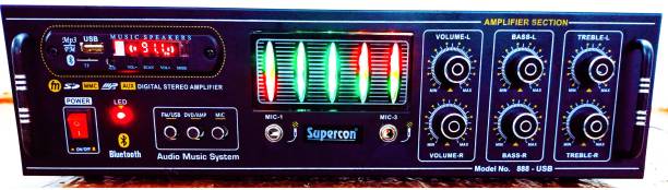 SUPERCON 3055 LED Amplifierwith double Mic 160 W AV Control Amplifier (Black, Multicolor) FM Radio