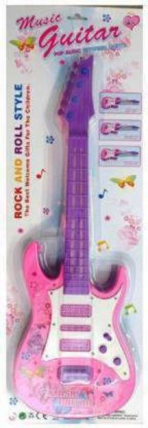 Kmc kidoz Rockband Musical Instrument Guitar Toy for Kids Boys Kids (PINK)