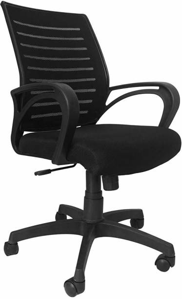 SOMRAJ VIP Chair, Ergonomic Executive Office Computer Mid-Back Central tilt Adjustable revolving Chair for Home,Living Room,Office,Shop,Study,Student Visitor,Desk Counter with Comfortable armrest Nylon Office Arm Chair