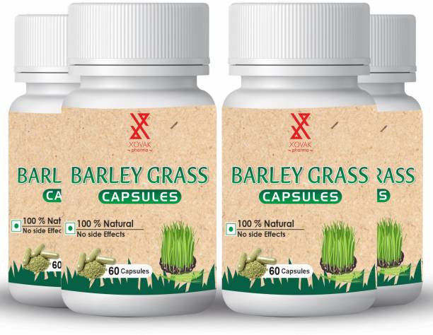 xovak pharma Pure & Herbal Barley Grass Powder Capsules For Helps to relax brain tiredness
