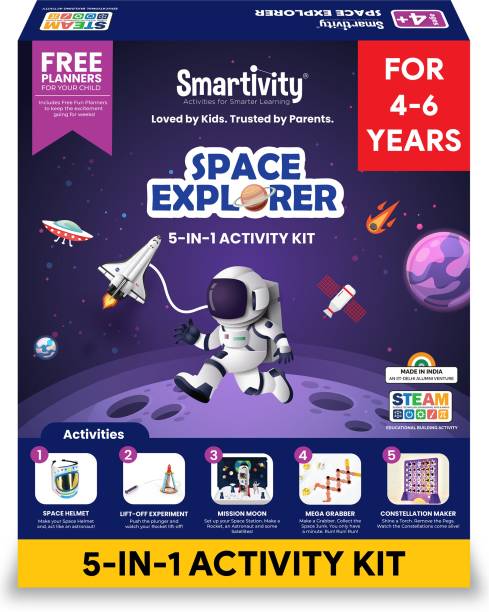 Smartivity Junior Space Explorer STEM Educational DIY Fun Toys, Educational & Construction based Activity Game for Kids 4 to 6, Gifts for Boys & Girls, Learn Science Engineering Project, Made in India