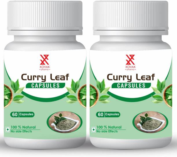 xovak pharma Herbal Curry Leaf Capsules For Eye, Hair, Skin, Weight Loss, Heart Diseases