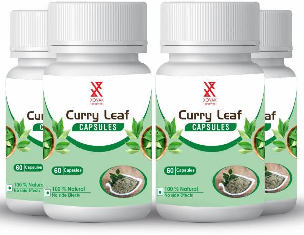 xovak pharma Herbal Curry Leaf Capsules For Eye, Hair, Skin, Weight Loss, Heart Diseases