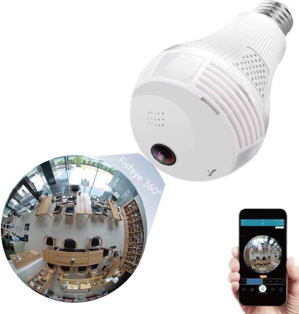 SmartCam 2MP 960/1080p Bulb Shape Fisheye 360° Panoramic Wireless WiFi IP CCTV Security Camera with Coloured Night Vision Security Camera