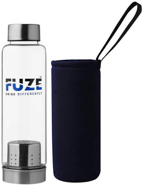FUZE Glass bottles with Removable Stainless Steel Tea Infuser. 500 ml Bottle