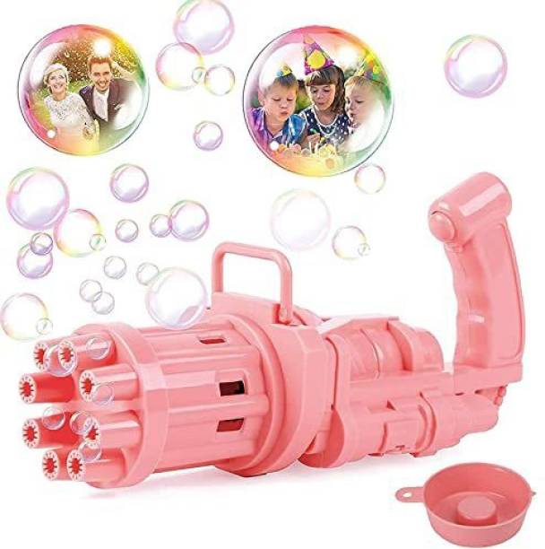 Snazzynest Bubble Maker Gun for Kids | 8 Holes Bubble Maker Gun for Boys/Girls | New Gatling Bubble Gun for Kids | Gifts for Kids | Outdoor/Indoor Toys for Boys/Girls (Color as per Stock Availability)