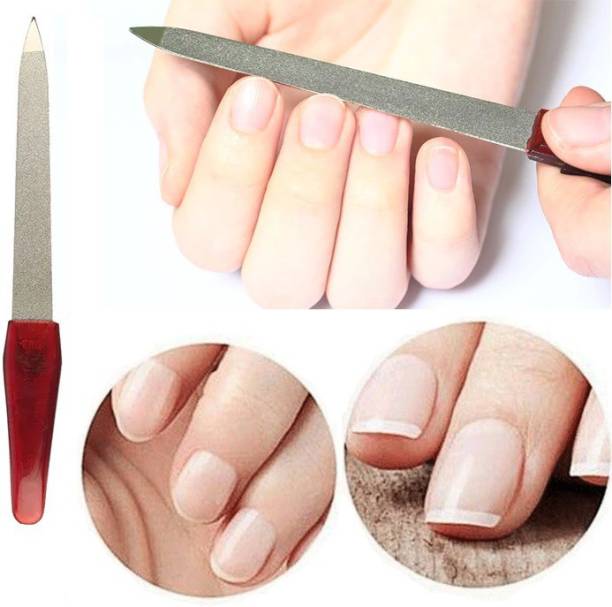 GFSU Double Sided File Buffer for Gentle Precise Nail Shaping, Washable Stainless Steel Permanent Surface for Home or Travel Pedicure Manicure