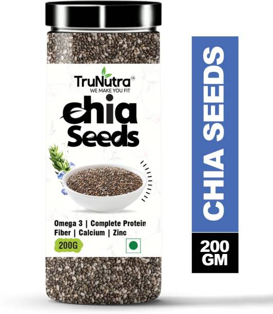 TruNutra Raw Unroasted Chia Seeds with Omega 3 and Zinc for health benefits