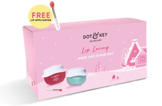 Dot & Key Lip Loving Scrub and Mask Duo | for Smooth, Soft lips | Lip Scrub for Chapped lips | Lip Mask for dry lips