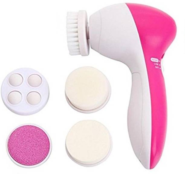 Connectwide CW-526 Skin Pain Relief Massager,5 in 1 Beauty Care Brush Massager Scrubber Face Skin Care Electric Facial Cleaner Massager